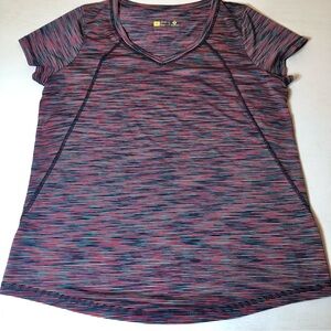 Women's Xersion Semi-Fitted Striped V-Neck Top, Medium, EUC, pet/smoke free home